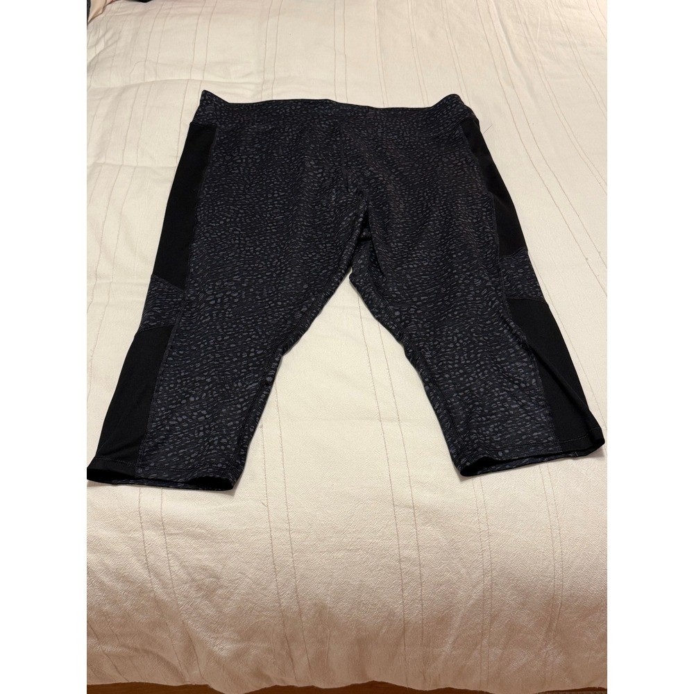 Just‎ My Size JMS Active Womens 3X Capri Leggings Black Charcoal Print OJ364